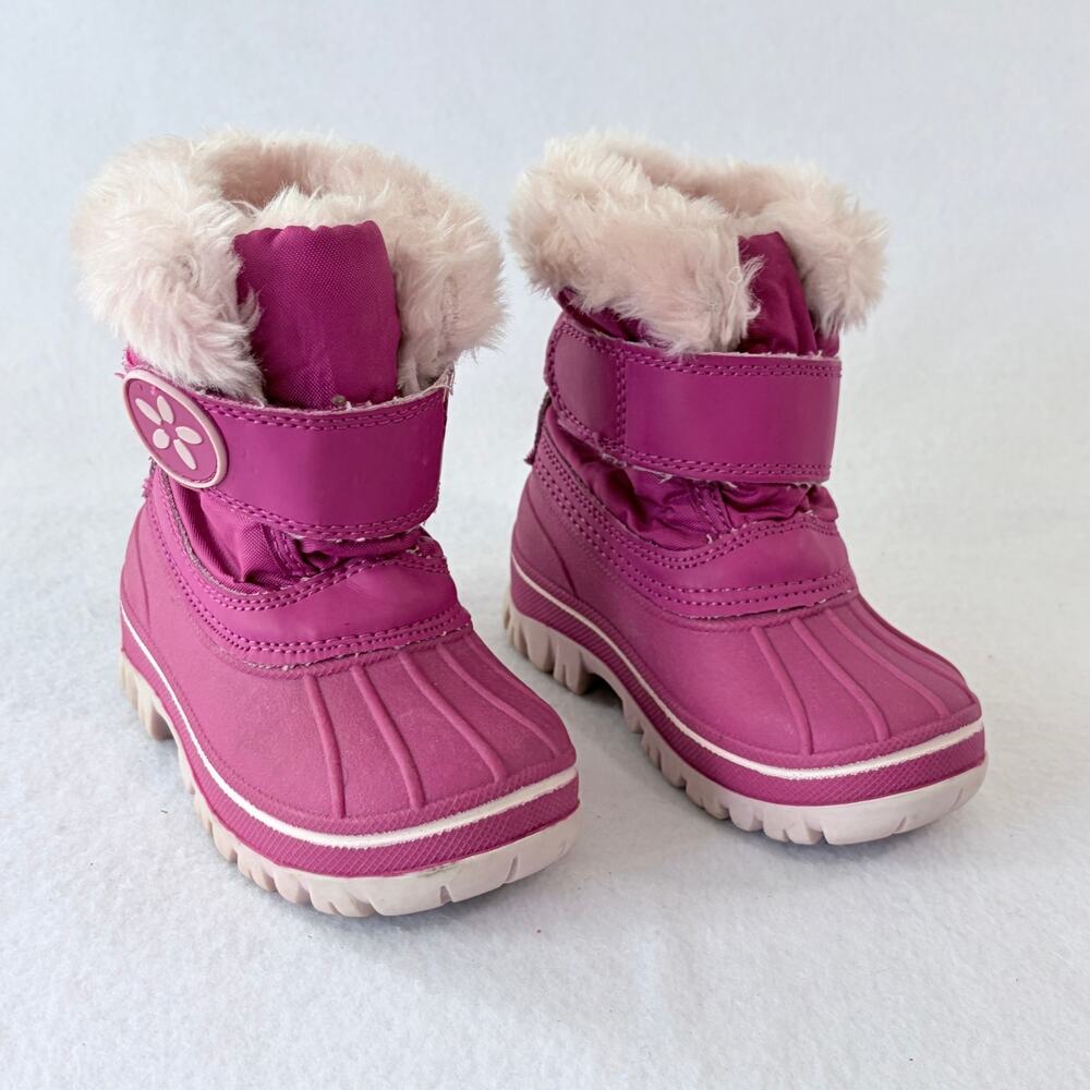 Cat & Jacket Winter Snow Boots Toddler Girl 5-6 Pink Fur Trim